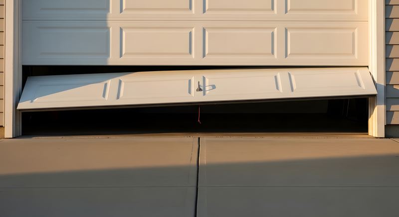 Garage door off its track
